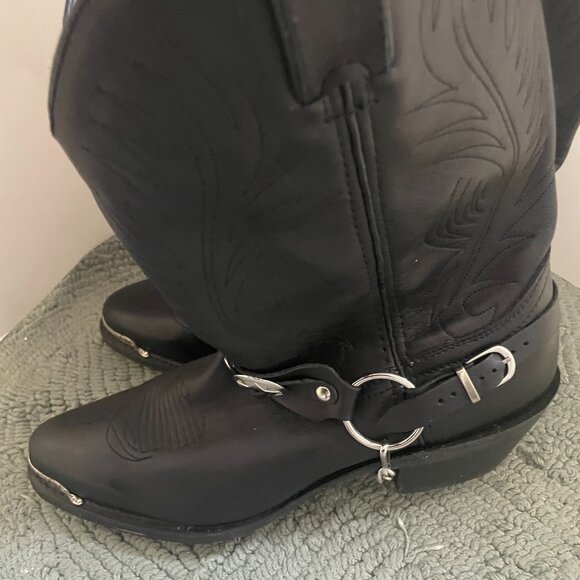 Mens Durango Concho Black Boot with removable ankle concho size 9.5 D - Picture 7 of 10
